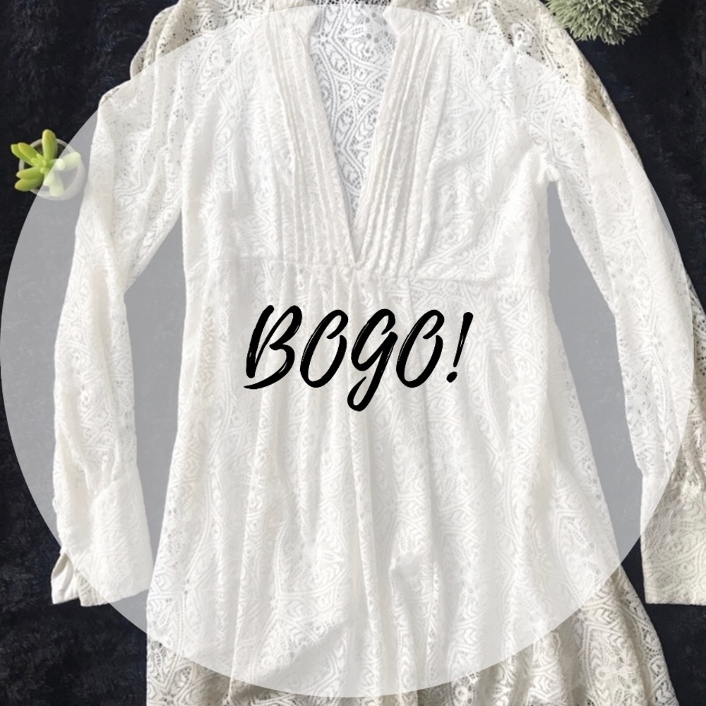 Free People Ivory Lace Tunic Top/Dress